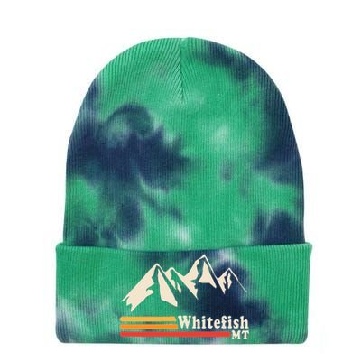 Retro Whitefish Montana Rocky Mountains Ski Tie Dye 12in Knit Beanie