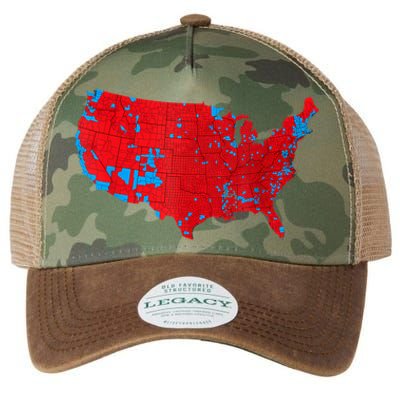 Red Wave Map Of Usa In The 2024 Presidential Election Maga Legacy Tie Dye Trucker Hat