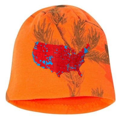 Red Wave Map Of Usa In The 2024 Presidential Election Maga Kati - Camo Knit Beanie