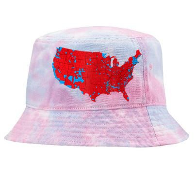 Red Wave Map Of Usa In The 2024 Presidential Election Maga Tie-Dyed Bucket Hat