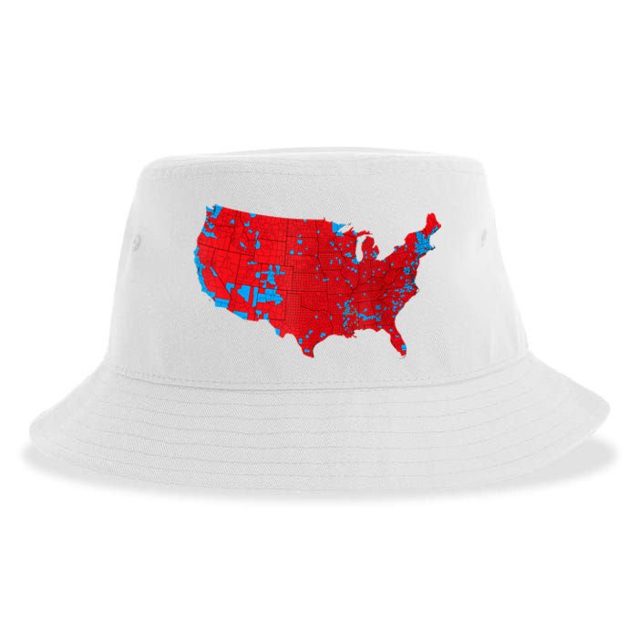 Red Wave Map Of Usa In The 2024 Presidential Election Maga Sustainable Bucket Hat