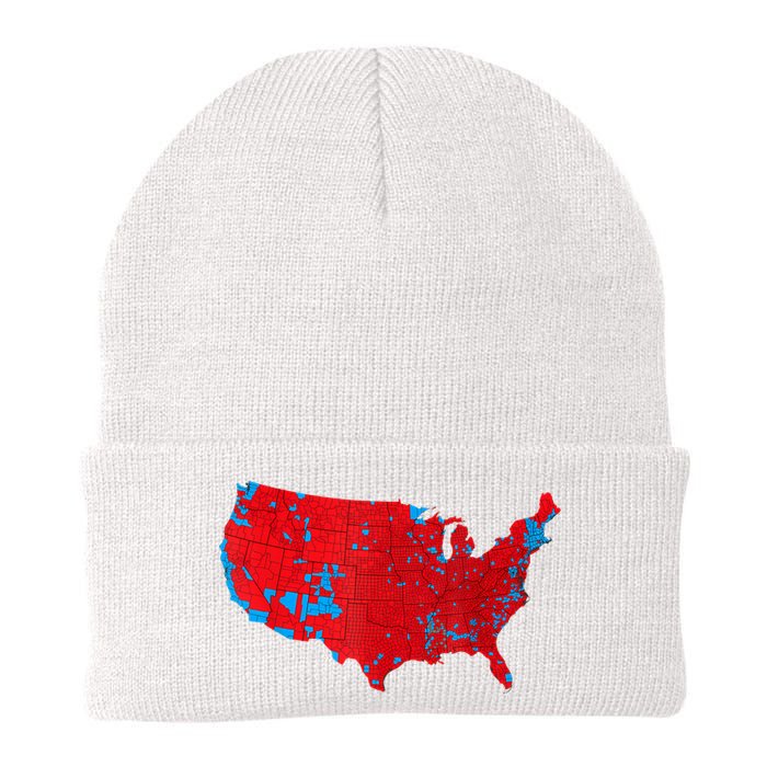 Red Wave Map Of Usa In The 2024 Presidential Election Maga Knit Cap Winter Beanie