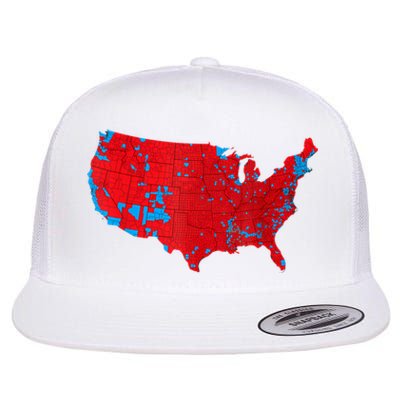 Red Wave Map Of Usa In The 2024 Presidential Election Maga Flat Bill Trucker Hat