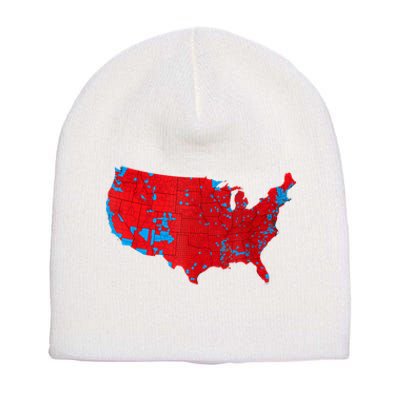 Red Wave Map Of Usa In The 2024 Presidential Election Maga Short Acrylic Beanie