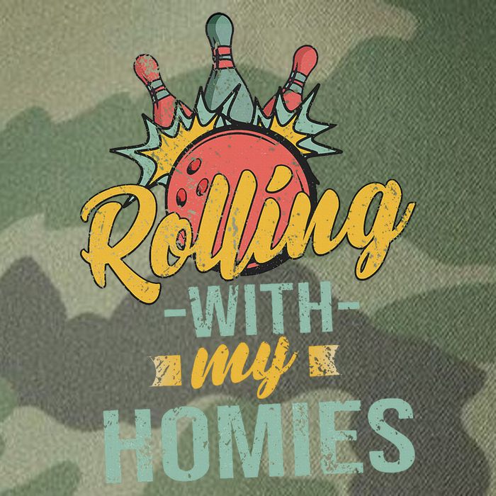 Rollin With My Homies Retro Bowling Legacy Tie Dye Trucker Hat