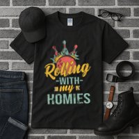 Rollin With My Homies Retro Bowling Tall T-Shirt