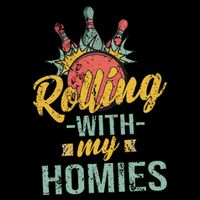 Rollin With My Homies Retro Bowling 16 in Basic Backpack
