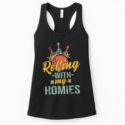 Rollin With My Homies Retro Bowling Womens Tank Top