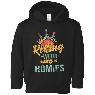 Rollin With My Homies Retro Bowling Toddler Hoodie
