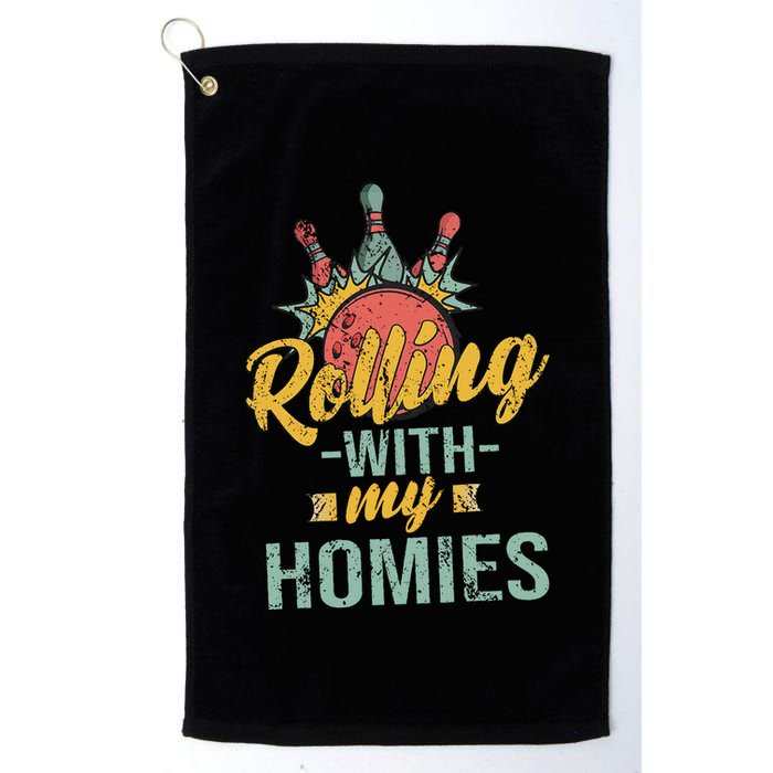 Rollin With My Homies Retro Bowling Golf Towel