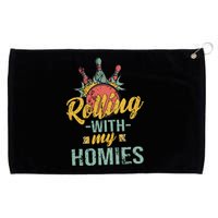 Rollin With My Homies Retro Bowling Grommeted Golf Towel