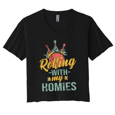 Rollin With My Homies Retro Bowling Crop Top