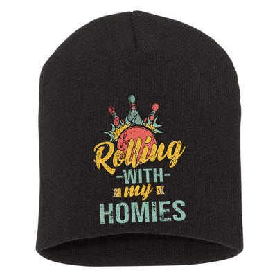 Rollin With My Homies Retro Bowling Short Acrylic Beanie