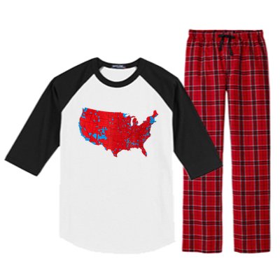 Red Wave Map Of Usa In The 2024 Presidential Election Maga Raglan Sleeve Pajama Set