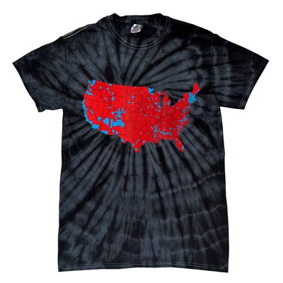 Red Wave Map Of Usa In The 2024 Presidential Election Maga Tie-Dye T-Shirt