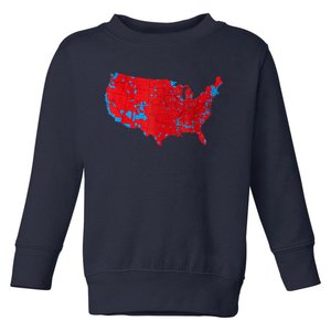 Red Wave Map Of Usa In The 2024 Presidential Election Maga Toddler Sweatshirt