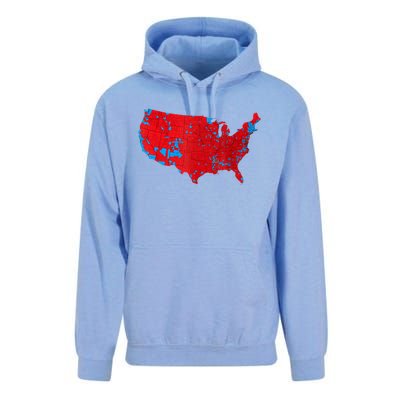 Red Wave Map Of Usa In The 2024 Presidential Election Maga Unisex Surf Hoodie