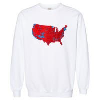 Red Wave Map Of Usa In The 2024 Presidential Election Maga Garment-Dyed Sweatshirt