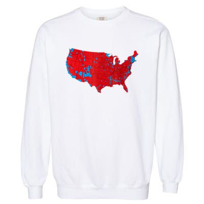 Red Wave Map Of Usa In The 2024 Presidential Election Maga Garment-Dyed Sweatshirt