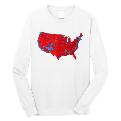 Red Wave Map Of Usa In The 2024 Presidential Election Maga Long Sleeve Shirt