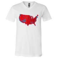 Red Wave Map Of Usa In The 2024 Presidential Election Maga V-Neck T-Shirt