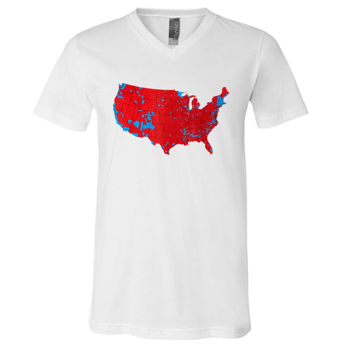 Red Wave Map Of Usa In The 2024 Presidential Election Maga V-Neck T-Shirt