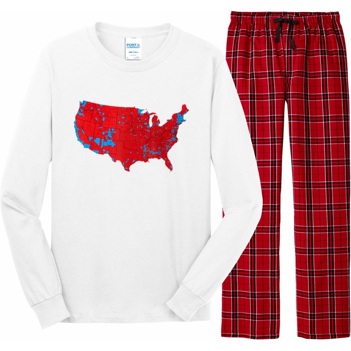 Red Wave Map Of Usa In The 2024 Presidential Election Maga Long Sleeve Pajama Set