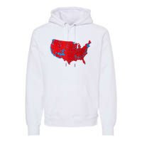 Red Wave Map Of Usa In The 2024 Presidential Election Maga Premium Hoodie