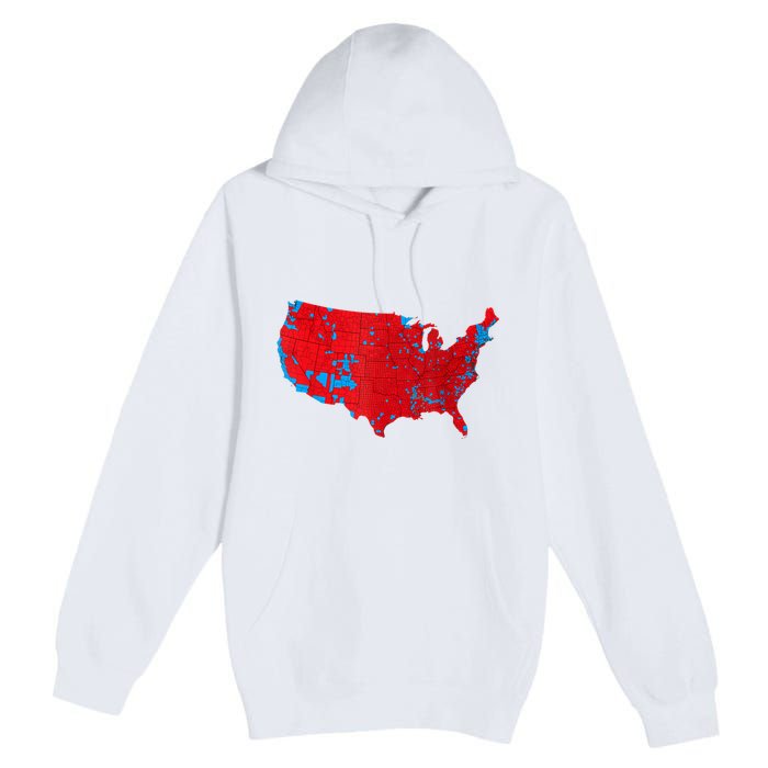 Red Wave Map Of Usa In The 2024 Presidential Election Maga Premium Pullover Hoodie