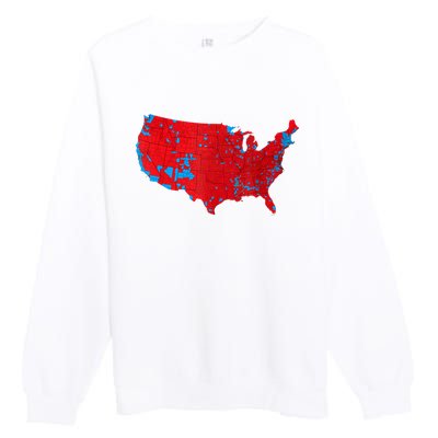 Red Wave Map Of Usa In The 2024 Presidential Election Maga Premium Crewneck Sweatshirt