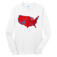 Red Wave Map Of Usa In The 2024 Presidential Election Maga Tall Long Sleeve T-Shirt