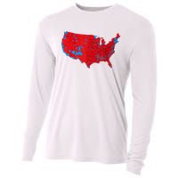 Red Wave Map Of Usa In The 2024 Presidential Election Maga Cooling Performance Long Sleeve Crew