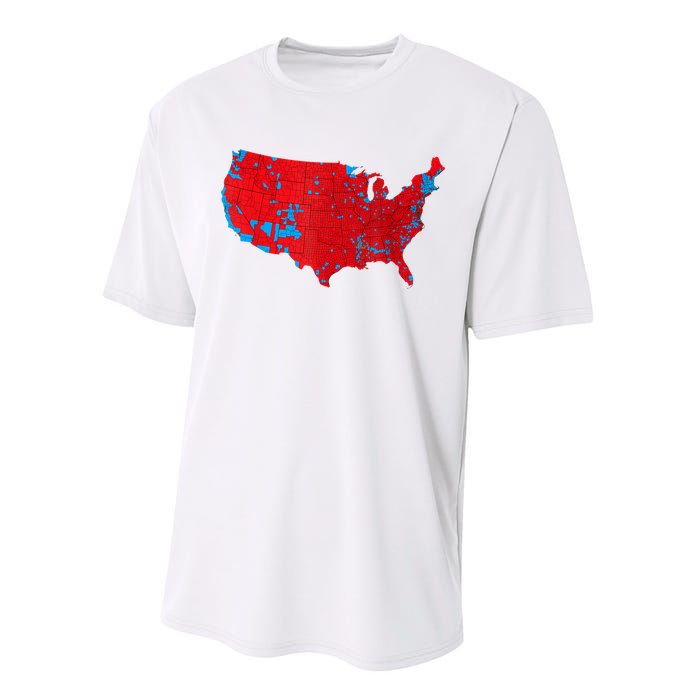 Red Wave Map Of Usa In The 2024 Presidential Election Maga Performance Sprint T-Shirt