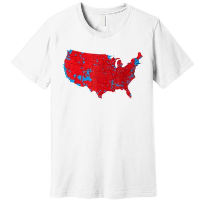 Red Wave Map Of Usa In The 2024 Presidential Election Maga Premium T-Shirt