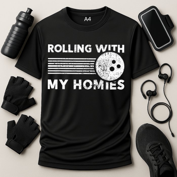 Rolling With My Homies Funny Bowling Performance Shirt
