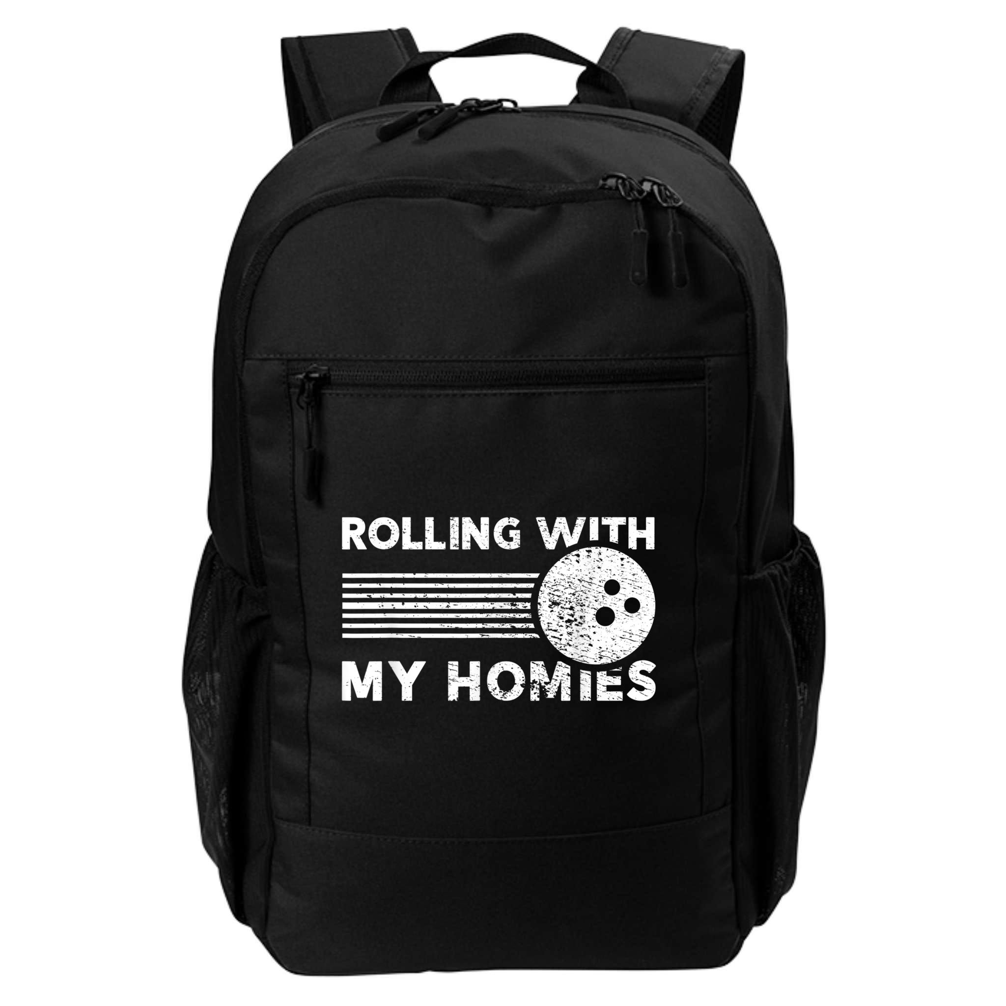 Rolling With My Homies Funny Bowling Backpack