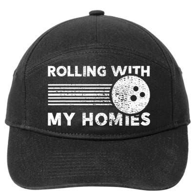 Rolling With My Homies Funny Bowling 7-Panel Snapback Hat