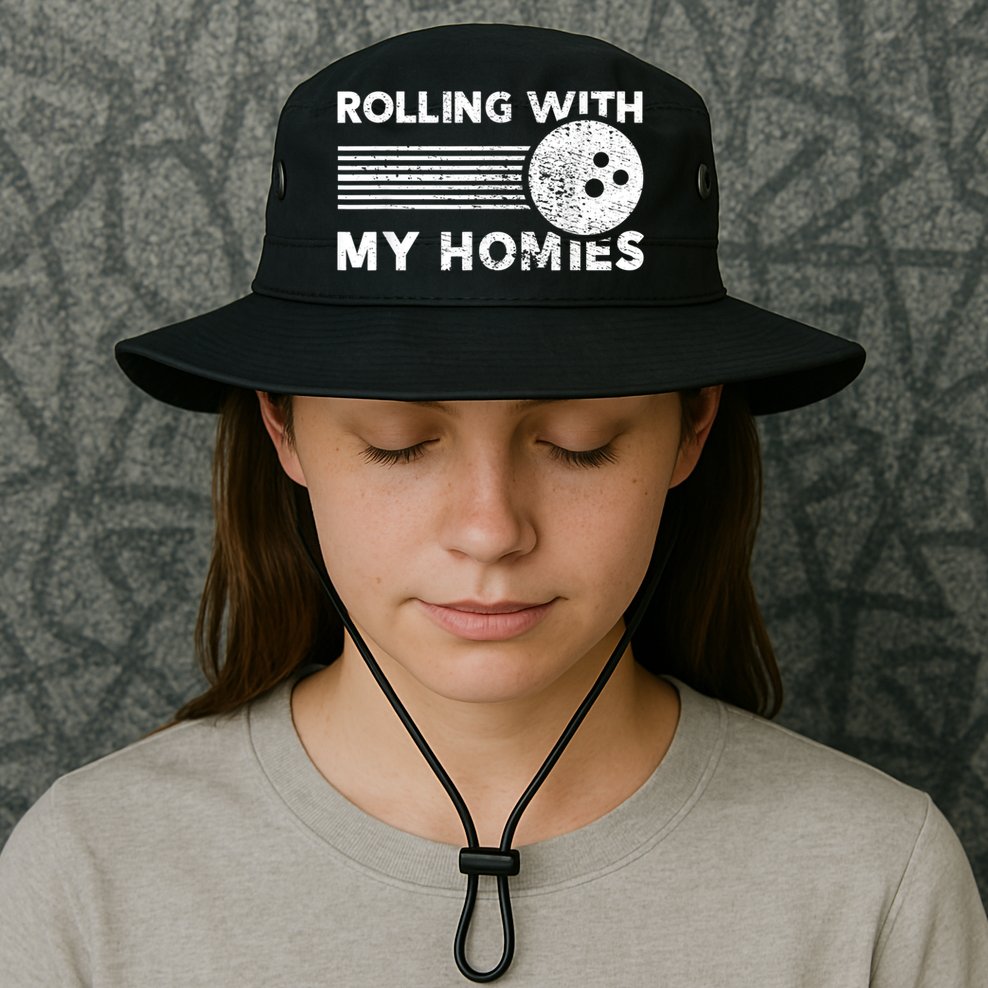 Rolling With My Homies Funny Bowling Bucket Hat