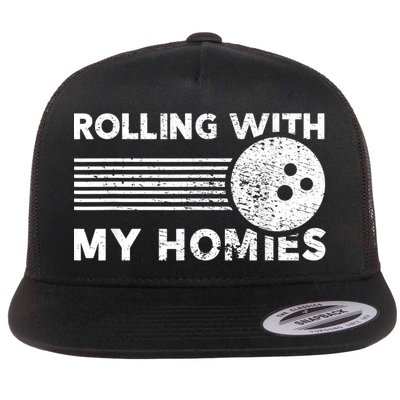 Rolling With My Homies Funny Bowling Flatbill Hat