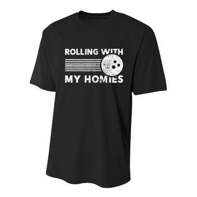 Rolling With My Homies Funny Bowling Youth Performance Sprint T-Shirt