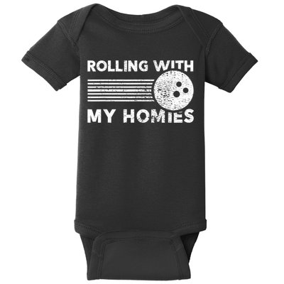 Rolling With My Homies Funny Bowling Baby Bodysuit