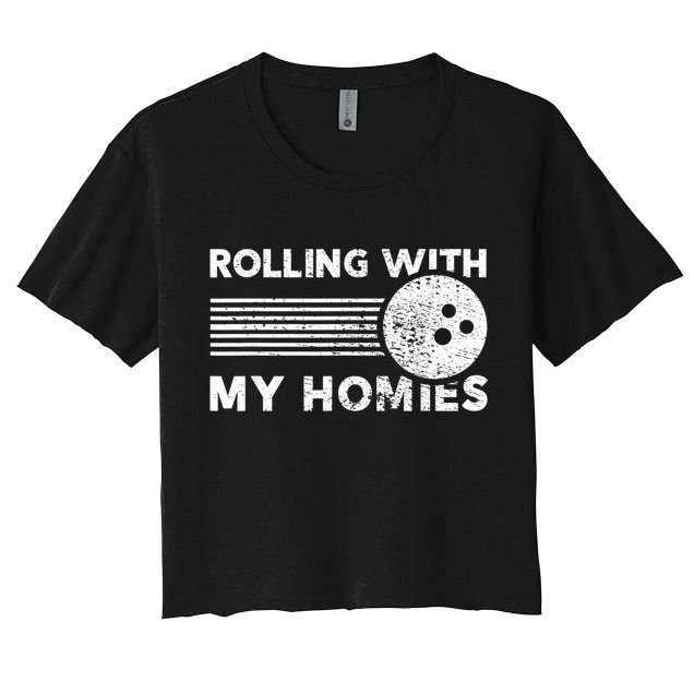 Rolling With My Homies Funny Bowling Crop Top