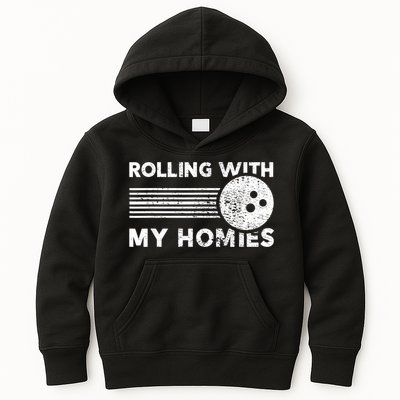 Rolling With My Homies Funny Bowling Kids Hoodie
