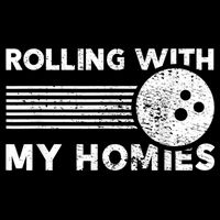 Rolling With My Homies Funny Bowling Short Acrylic Beanie