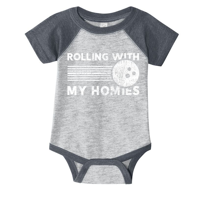 Rolling With My Homies Funny Bowling Infant Baby Jersey Bodysuit