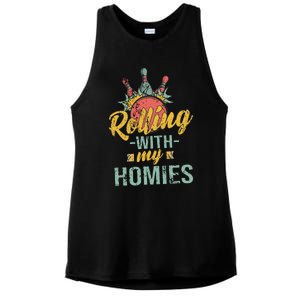 Rollin With My Homies Retro Bowling Ladies PosiCharge Tri-Blend Wicking Tank