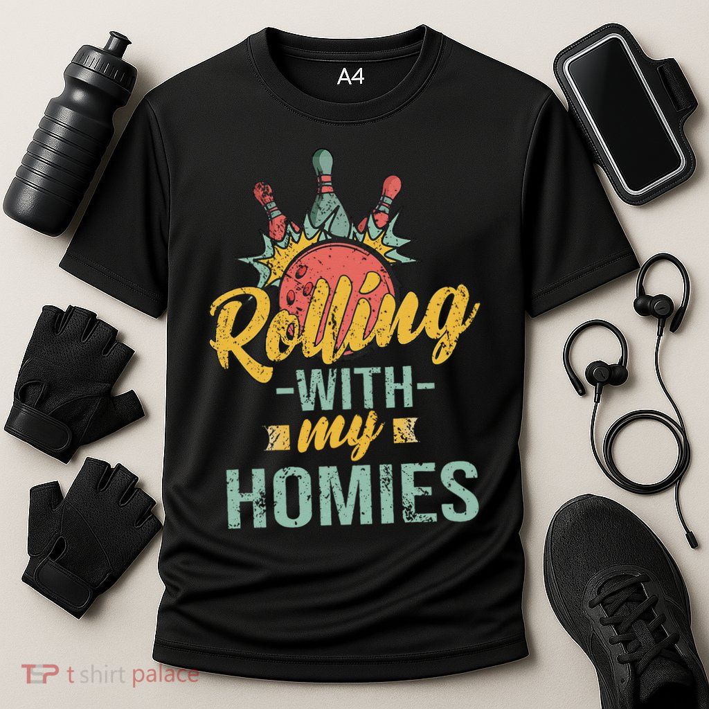 Rollin With My Homies Retro Bowling Performance Shirt
