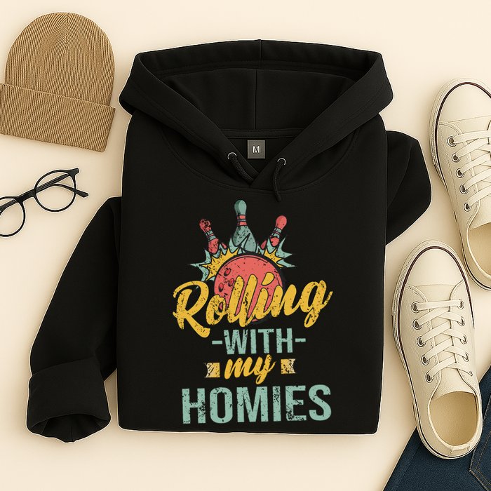 Rollin With My Homies Retro Bowling Hoodie