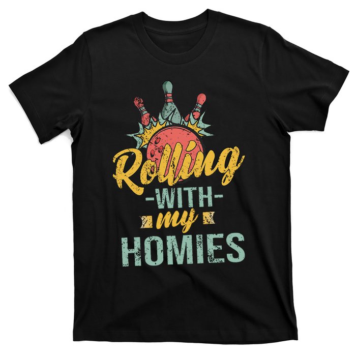 Rollin With My Homies Retro Bowling T-Shirt