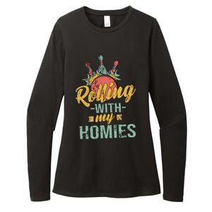 Rollin With My Homies Retro Bowling Womens CVC Long Sleeve Shirt